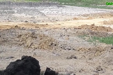 Khai thác đất trái phép bán cho nhà máy gạch.