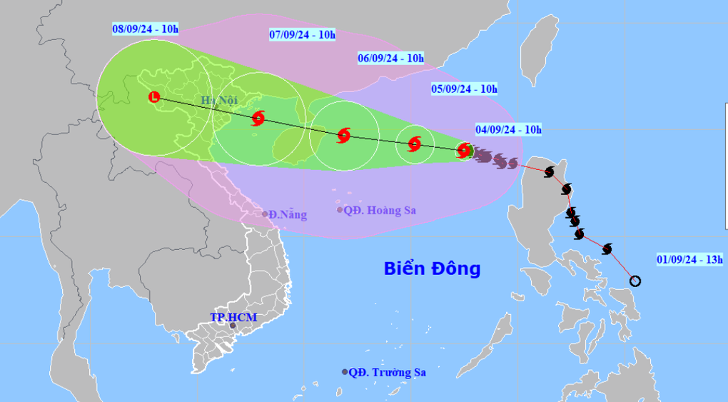 Bão Yagi tiếp tục mạnh lên, gió giật cấp 15 - 1