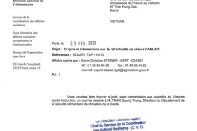 Khẳng định của Đại sứ quán Pháp về xuất xứ và chất lượng sữa Danlait
