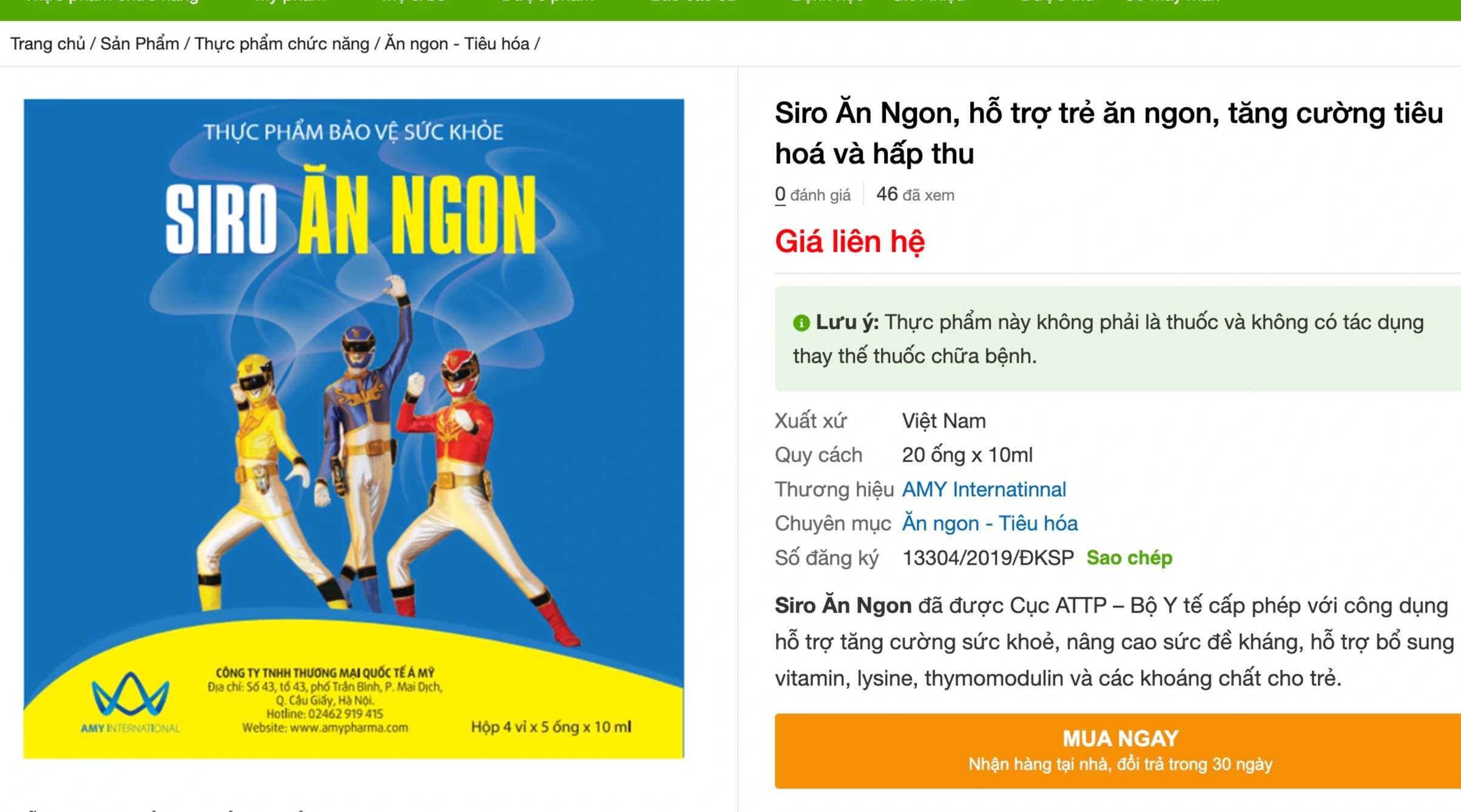 Thu hồi đăng ký của Siro ăn ngon và nhiều thực phẩm bảo vệ sức khỏe - 2