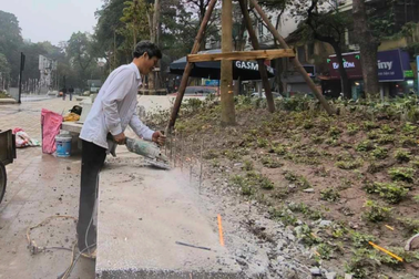 Vườn hoa Hàng Đậu được sửa lại sau phản ánh bị "bê tông hóa"