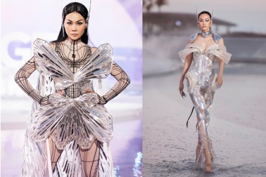 Thanh Hằng và dàn người đẹp catwalk trên mặt nước khiến khán giả phấn khích