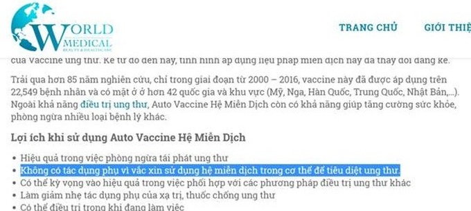 Thực hư vắc xin tiêu diệt tế bào ung thư giá 350 triệu đồng - Ảnh 4. Thực hư vắc xin tiêu diệt tế bào ung thư giá 350 triệu đồng - Ảnh 4.