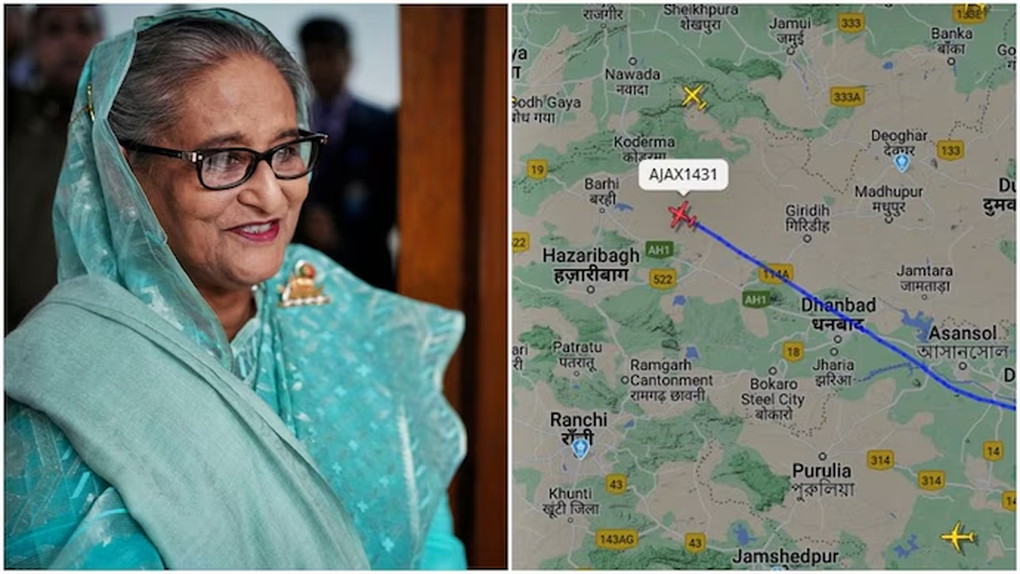Máy bay chở Thủ tướng vừa từ chức của Bangladesh hạ cánh gần thủ đô Ấn Độ - 1 Máy bay chở Thủ tướng vừa từ chức của Bangladesh hạ cánh gần thủ đô Ấn Độ - 1