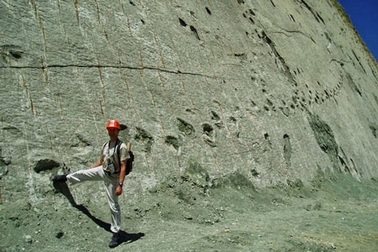 Phát hiện hàng ngàn dấu chân khủng long trên bức tường đá lớn