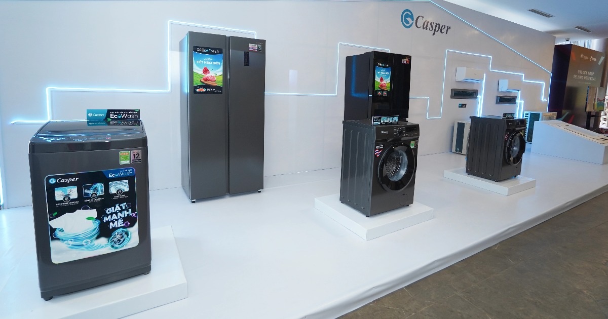 Tủ lạnh side by side và máy giặt cửa trên thế hệ thứ hai của Casper (Ảnh: BTC).