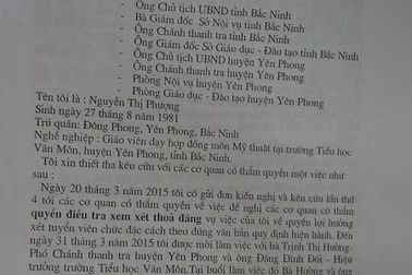 Bắc Ninh: Gian nan đi đòi quyền lợi xét tuyển đặc cách