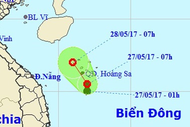 Xuất hiện vùng áp thấp trên Biển Đông