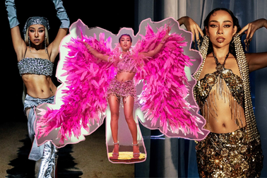 Đằng sau bộ cánh rộng 2m, đính gần 4.000 viên đá của ca sĩ Thảo Trang