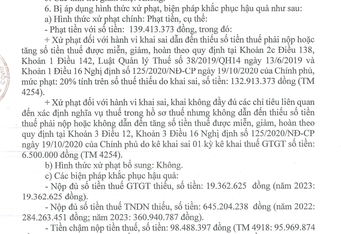 Bánh kẹo Bảo Ngọc bị phạt và truy thu thuế hơn 900 triệu đồng - 1