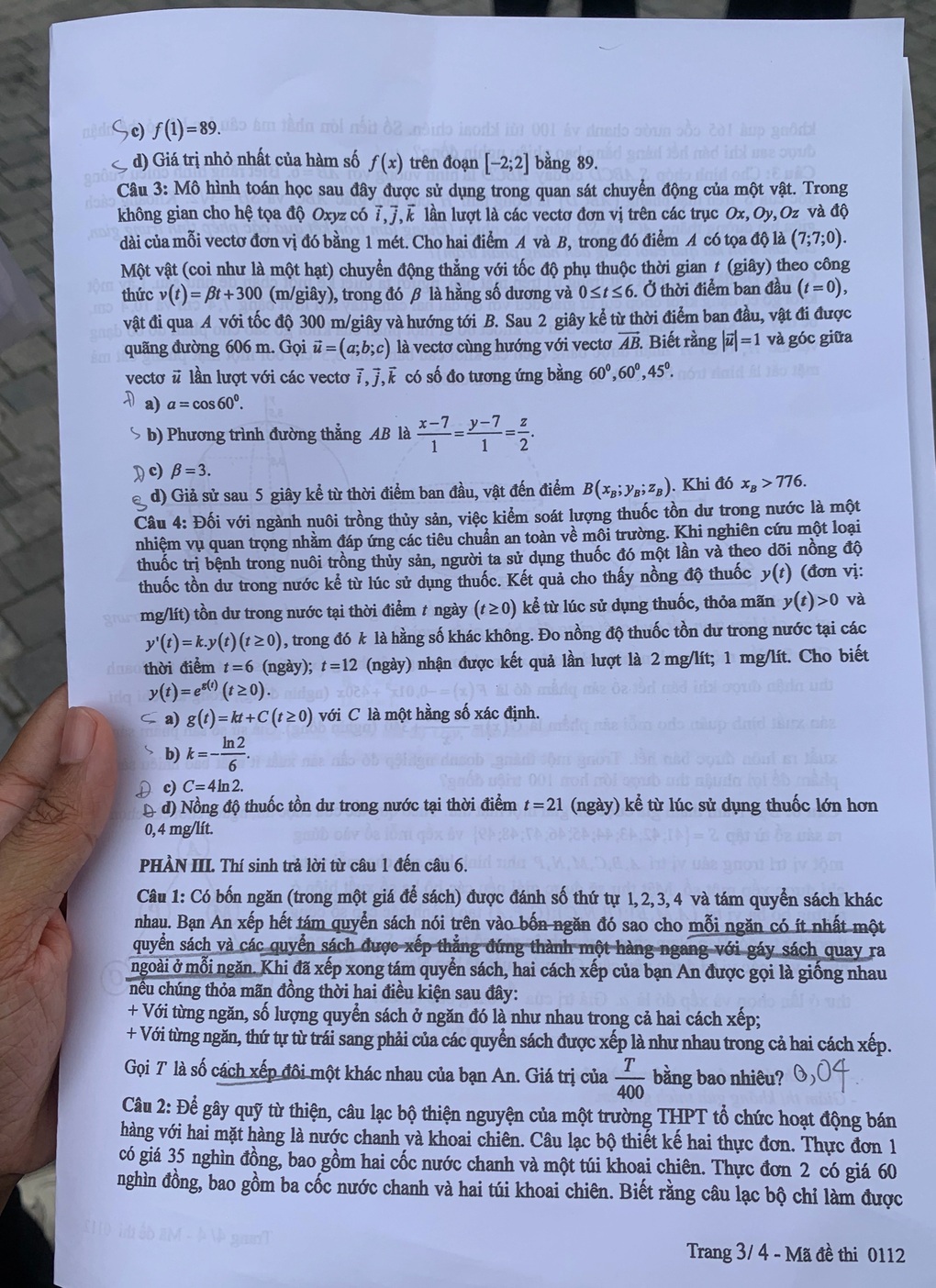 Đề toán thi tốt nghiệp THPT năm 2025 ra hướng mới - 20 Đề toán thi tốt nghiệp THPT năm 2025 ra hướng mới - 20