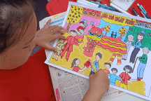 Học sinh xứ Công tử Bạc Liêu "múa" bút vẽ tranh đón Tết