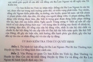 Kỷ luật cảnh cáo Phó Bí thư Huyện ủy bị tố “tòm tem” với vợ người khác