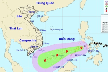 Bão Kai-tak liên tục mạnh lên, trưa nay sẽ vào Biển Đông