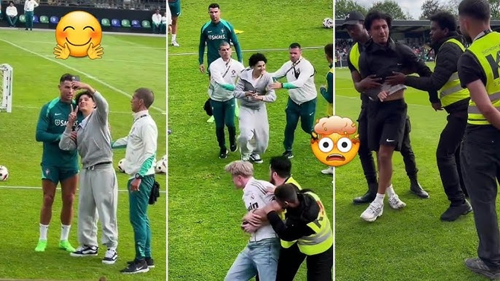 C.Ronaldo's shocking training session, fans climbed into the field and caused chaos - 6
