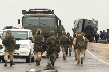 Hiện trường đoàn xe Bộ Nội vụ Nga bị IS khủng bố