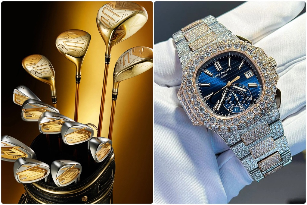 Bộ gậy golf mạ vàng tiền tỷ và chiếc đồng hồ Patek Philippe - 1