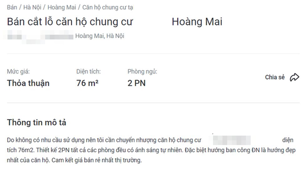 Xuất hiện nhiều thông tin rao bán chung cư cắt lỗ - 4 Xuất hiện nhiều thông tin rao bán chung cư cắt lỗ - 4