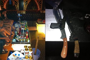 Các đối tượng mang súng “phê” thuốc lắc trong quán karaoke