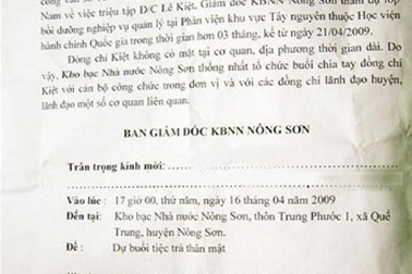 Cách chức giám đốc kho bạc “làm tiệc chia tay”