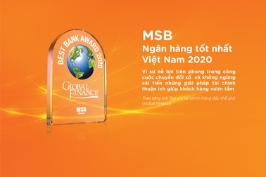 MSB được vinh danh là "ngân hàng tốt nhất Việt Nam năm 2020"