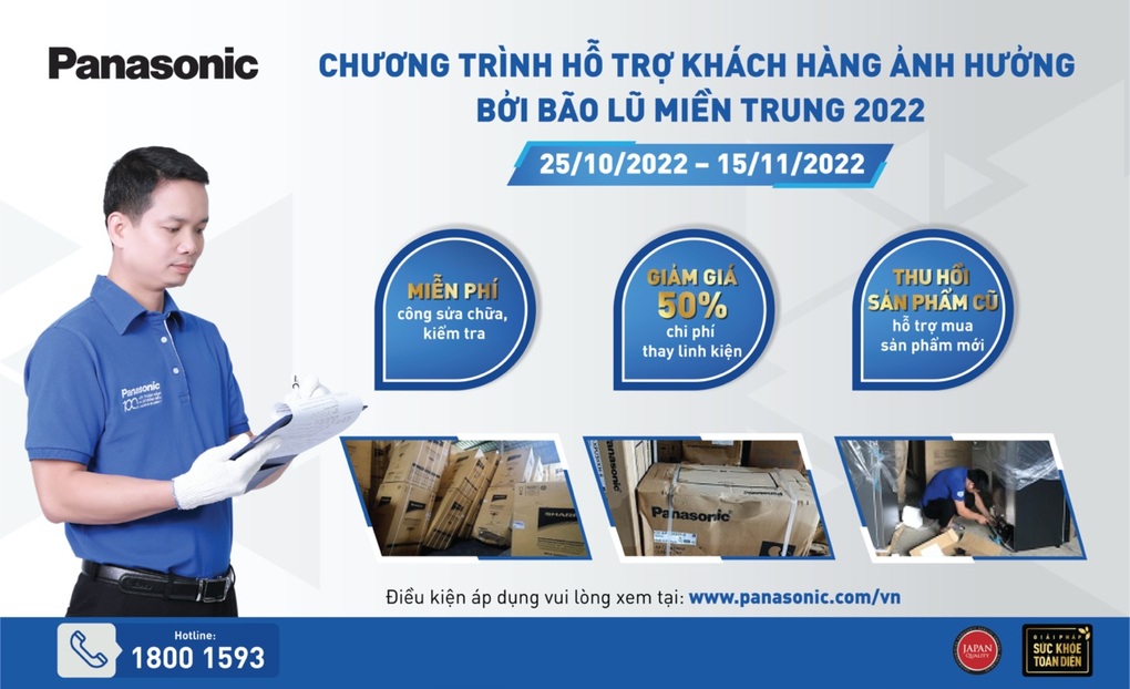 Panasonic hỗ trợ khách hàng 7 tỉnh vùng bão lũ - 2 Panasonic hỗ trợ khách hàng 7 tỉnh vùng bão lũ - 2