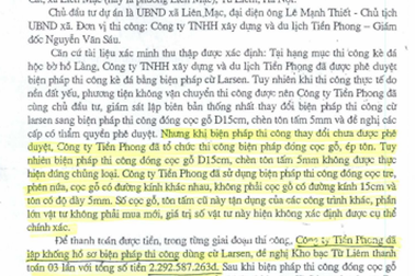 Hà Nội: Từ công trình đóng cọc gỗ, ép tôn thành cọc tre, phên nứa vẫn được ký quyết toán