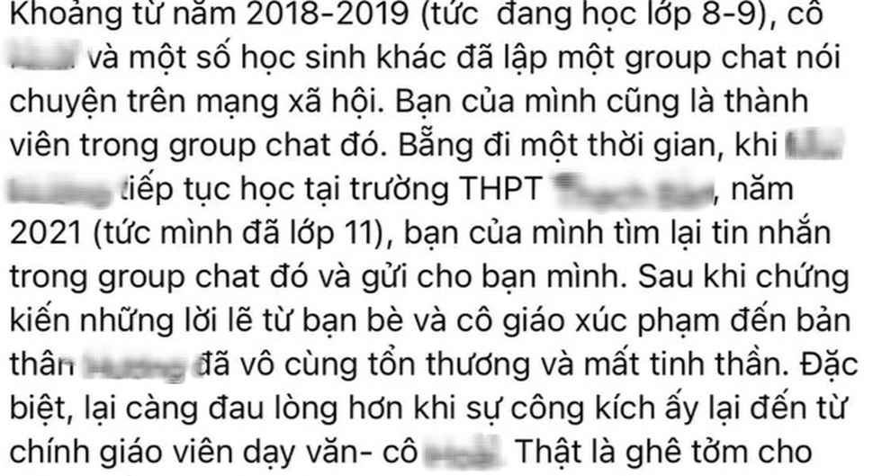 Hà Nội: Xác minh giáo viên bị tố dùng từ tục tĩu nói học sinh béo, xấu - 2 Hà Nội: Xác minh giáo viên bị tố dùng từ tục tĩu nói học sinh béo, xấu - 2