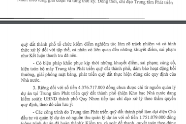Chi sai tiền tỷ, Trung tâm Phát triển quỹ đất bị đề nghị rút kinh nghiệm