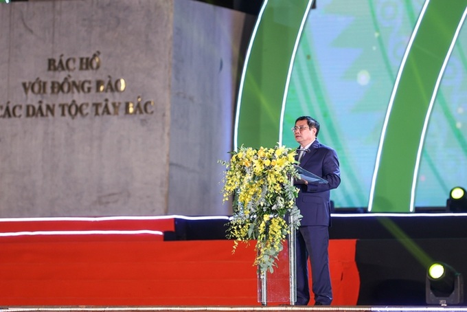 Thủ tướng Chính phủ Phạm Minh Chính phát biểu tại Lễ khai mạc Festival trái cây và sản phẩm OCOP Việt Nam năm 2022 - Ảnh: VGP/Nhật Bắc