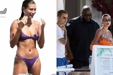 Vệ sĩ "đô con" theo sát vợ chồng Justin Bieber trong chuyến du lịch 5 sao