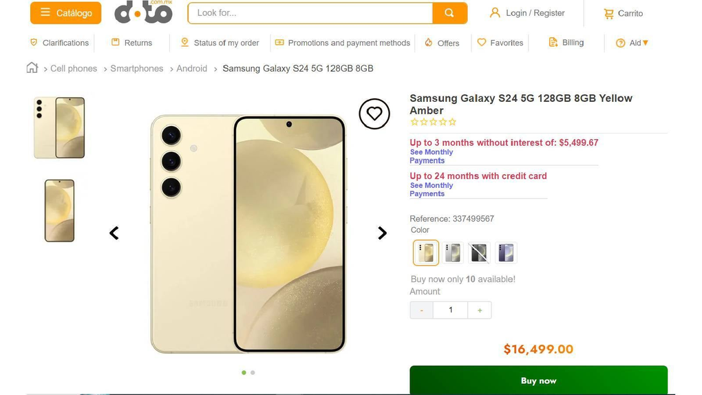 Galaxy S24 được rao bán tại Mexico dù sản phẩm vẫn chưa được ra mắt (Ảnh chụp màn hình). Galaxy S24 được rao bán tại Mexico dù sản phẩm vẫn chưa được ra mắt (Ảnh chụp màn hình).