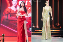 Á hậu Thúy Vân và Diệu Linh chuộng váy xẻ cao khoe chân thon