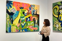 Tranh trừu tượng ở triển lãm "Góc nhìn đa chiều" của Phạm Hải Nguyên