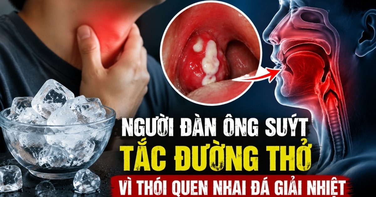 Hy hữu: Người đàn ông Hà Nội suýt tắc thở vì nhai đá giải nhiệt