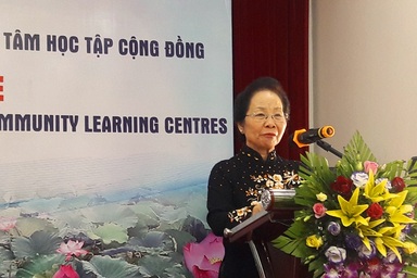 Chủ tịch Hội Khuyến học Nguyễn Thị Doan: Cần đẩy mạnh phát triển giáo dục bền vững tại các Trung tâm học tập cộng đồng