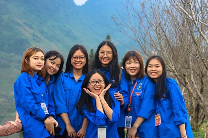 Gương mặt rạng ngời của những bạn trẻ hết mình với công tác thiện nguyện.