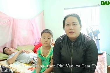 Chị Nguyễn Thị Thùy Trang chia sẻ về hoàn cảnh gia đình