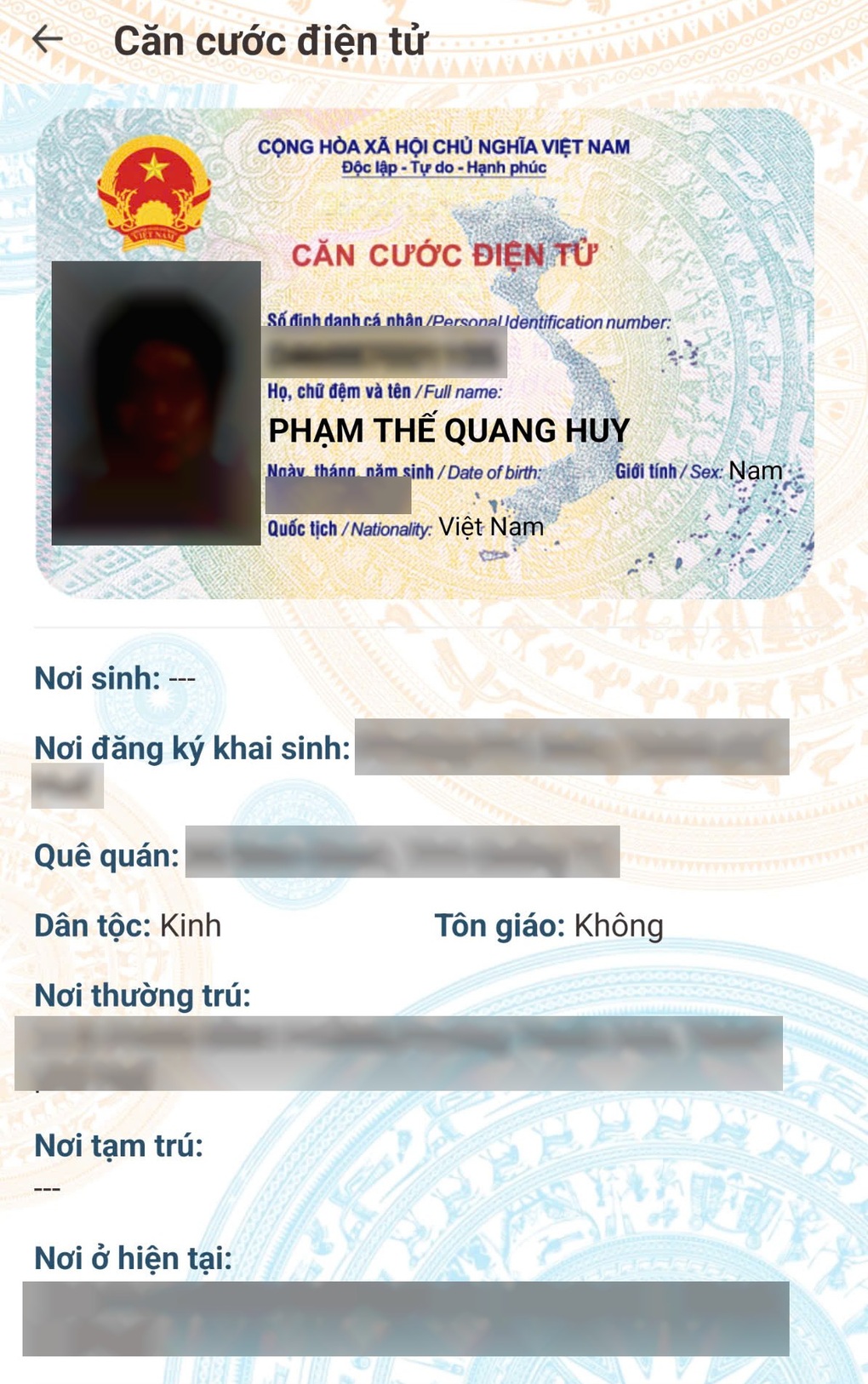 Cách kiểm tra địa chỉ thường trú, quê quán mới trên VNeID từ 1/7 - 2 Cách kiểm tra địa chỉ thường trú, quê quán mới trên VNeID từ 1/7 - 2