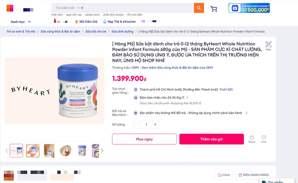 Sữa làm 31 trẻ ngộ độc botulinum vẫn xuất hiện trên sàn thương mại điện tử - 1