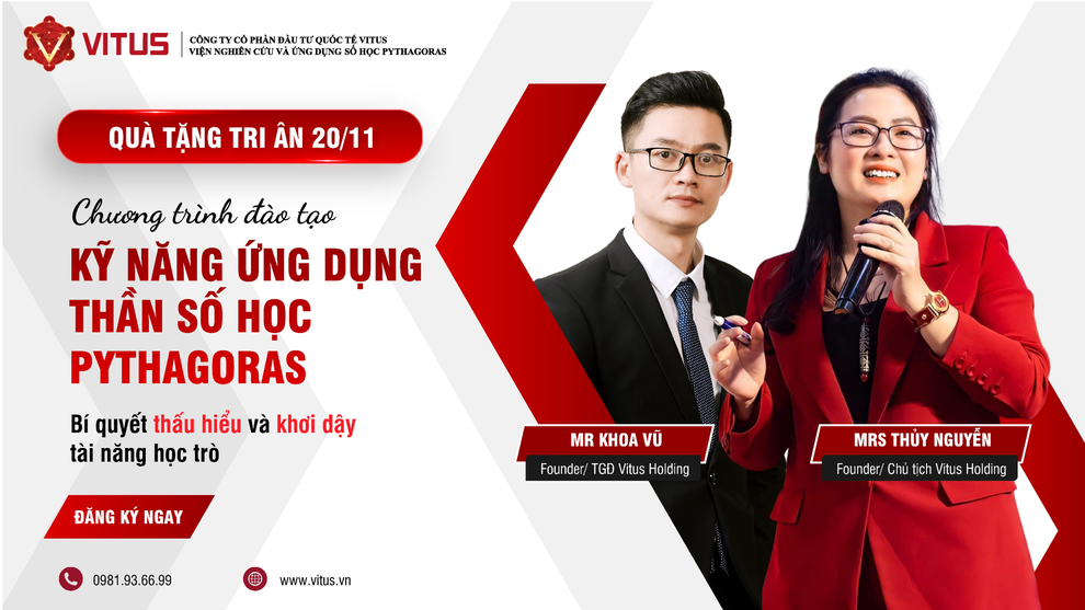 Vitus tài trợ 10.000 thầy cô tham gia chương trình Kỹ năng ứng dụng Số học Pythagoras - 1 Vitus tài trợ 10.000 thầy cô tham gia chương trình Kỹ năng ứng dụng Số học Pythagoras - 1