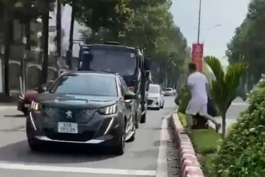 Người đàn ông dừng ô tô giữa đường ở Bình Dương để mua đồ