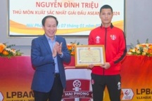 Thủ môn Nguyễn Đình Triệu được Hải Phòng thưởng 550 triệu đồng