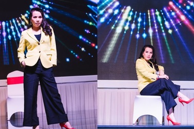 Diễn viên Trúc Thy tự tin trên sàn catwalk