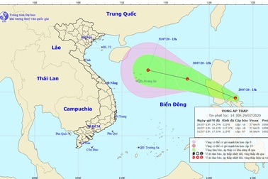 Xuất hiện một vùng áp thấp gần Biển Đông