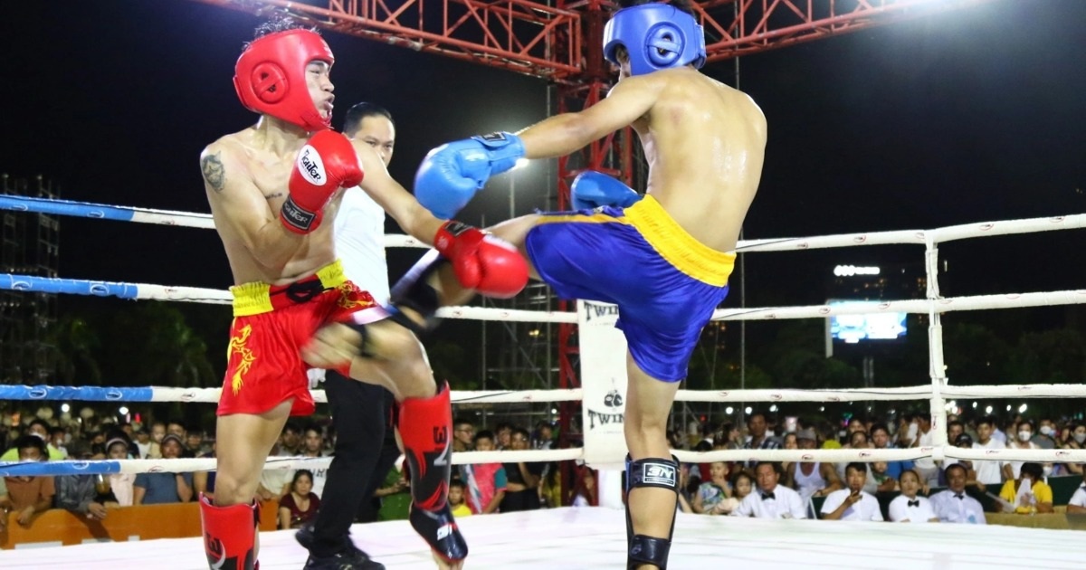 Các vận động viên tham gia giải vô địch trẻ kickboxing các CLB tỉnh Bình Định năm 2023 (Ảnh: Hoàng Quân).