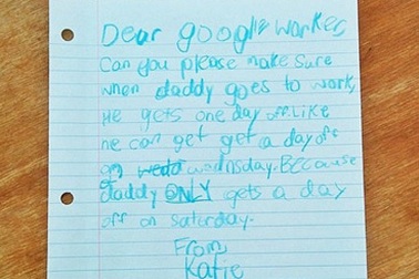 Bức thư đặc biệt của bé gái gửi Google