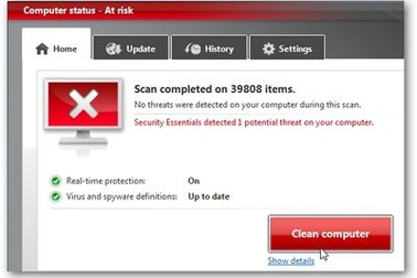Trải nghiệm phần mềm bảo mật Microsoft Security Essentials 2.0