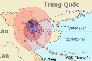 Bão số 8 liên tục đổi hướng khi vào đất liền