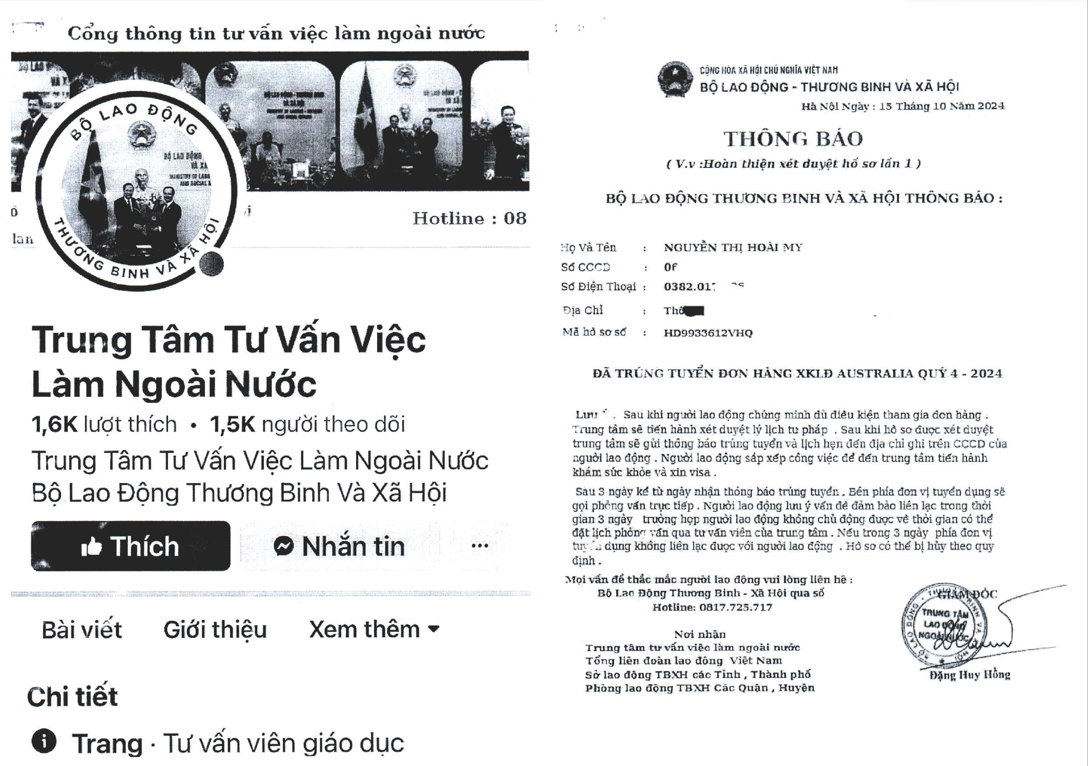 Memindahkan kes menyamar sebagai timbalan menteri untuk merekrut 1,800 orang pergi ke Korea kepada polis - 1 Chuyển công an vụ mạo danh thứ trưởng đăng tuyển 1.800 người đi Hàn - 1